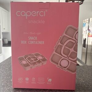 Caperci Pink Snack Box Container On The Go Clip Locking Tray